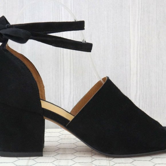 HUDSON LONDON Black Suede Metta City Wrap Heels Sandals NEW EU 37 US 6.5 - Picture 2 of 12